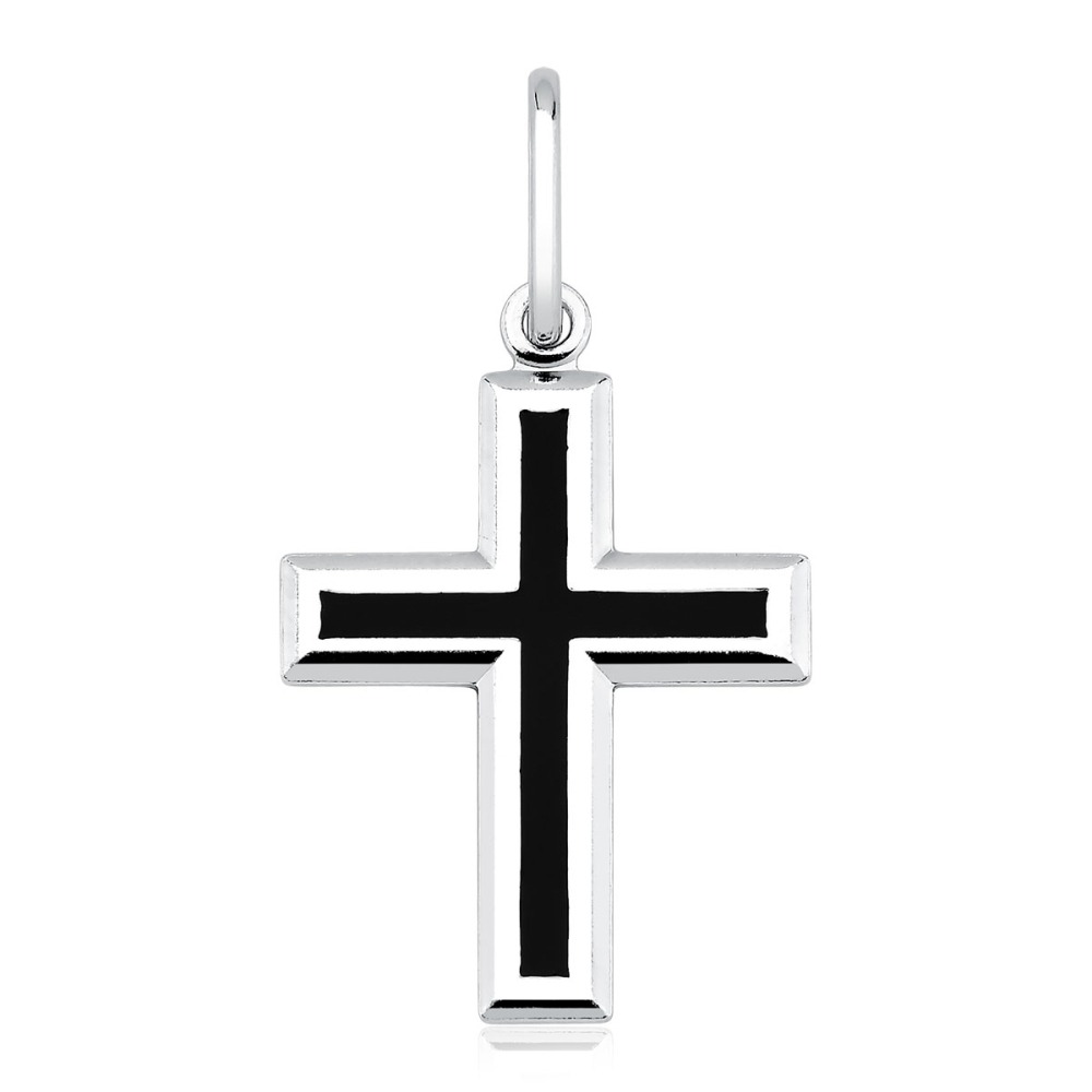 Produto Pingente cruz com resina - 20mm x 36mm - Prata 925