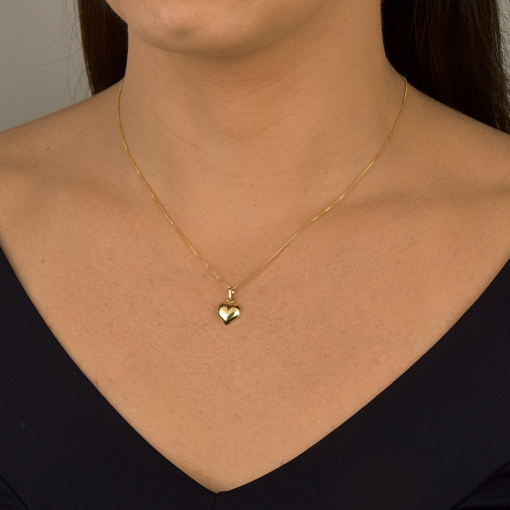 Pingente de Ouro 18k Coração Chapado Liso Produto Pingente de Ouro 18k Coração Chapado Liso