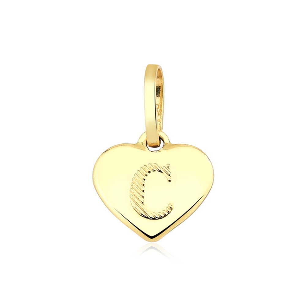 Produto Pingente de Ouro 18k Coração com Letra