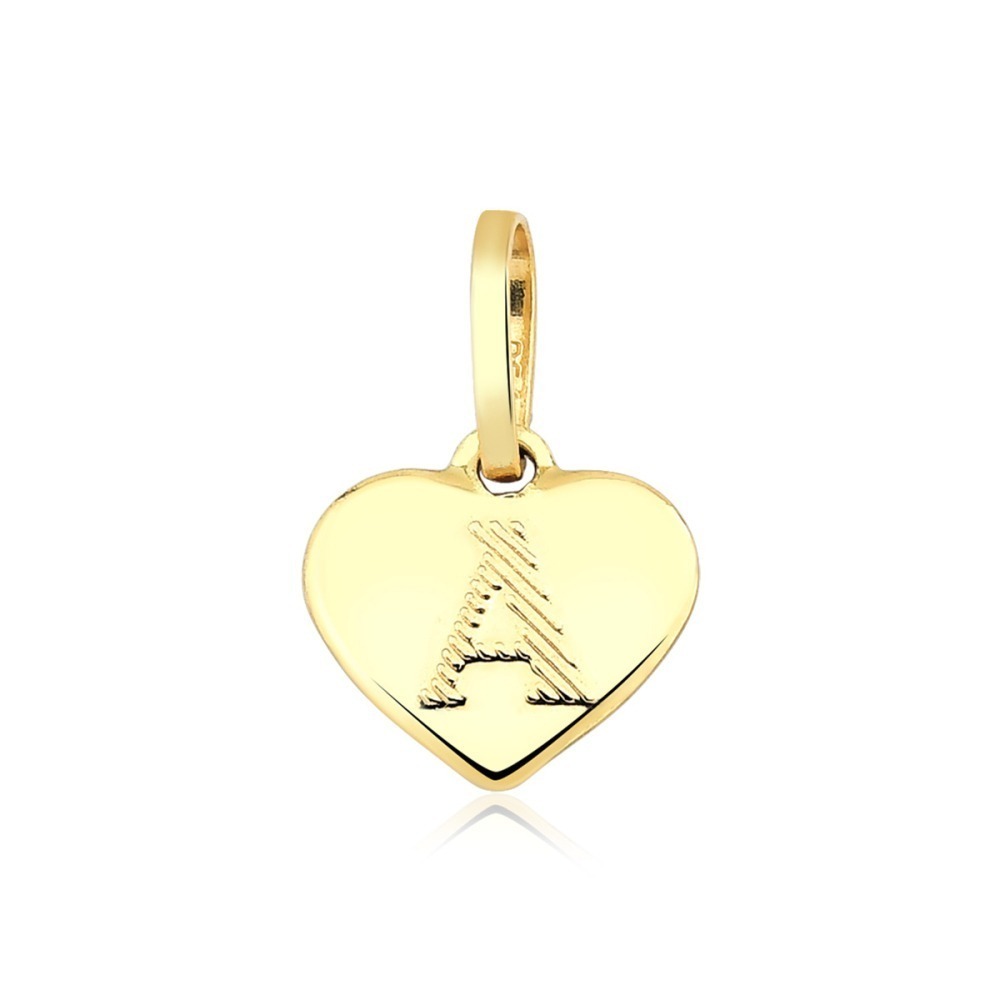 Produto Pingente de Ouro 18k Coração com Letra