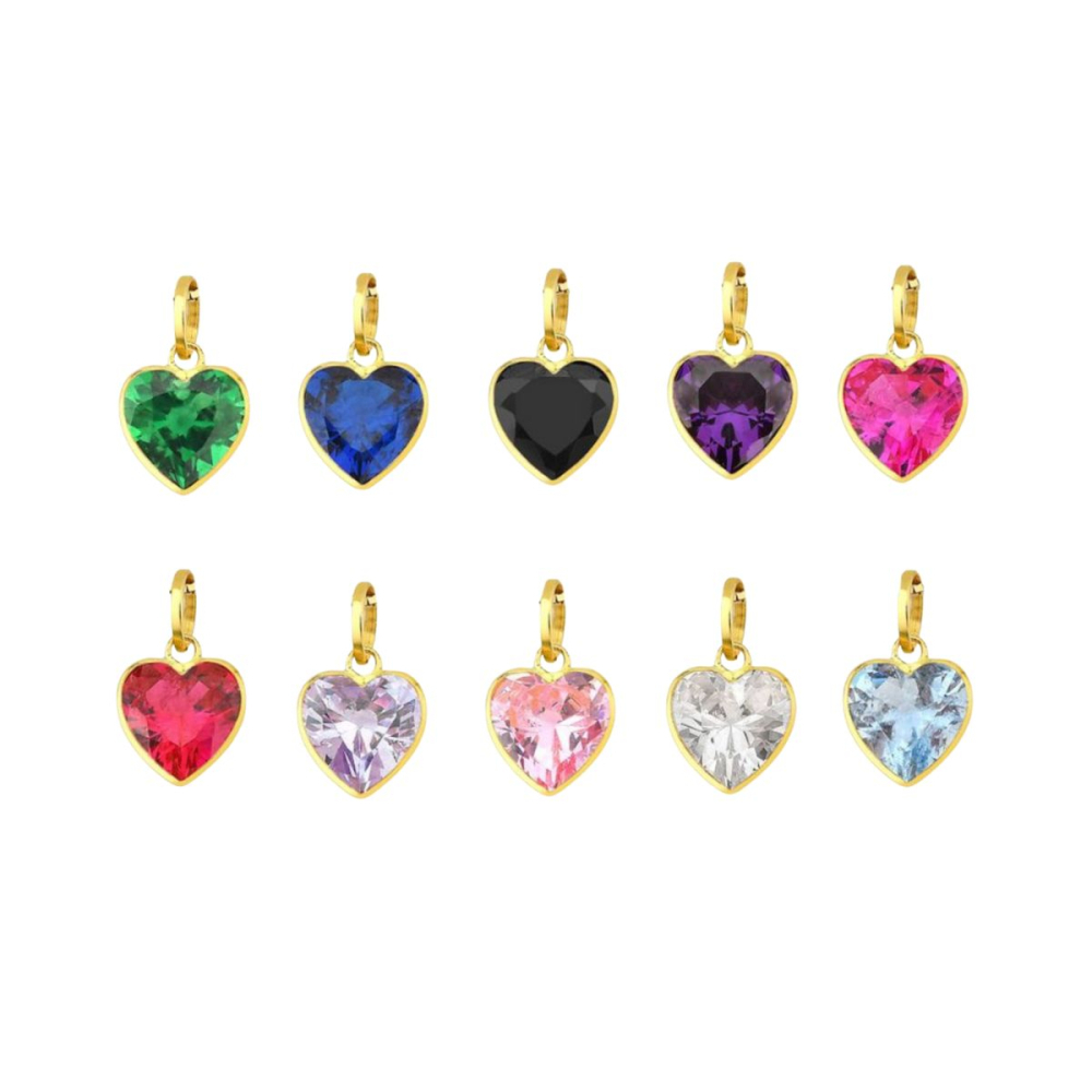 Produto Pingente de Ouro 18k Coração Zircônia com 8mm