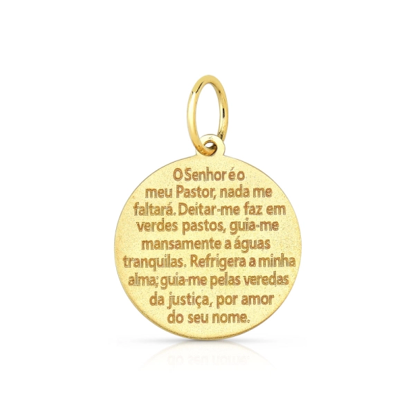 Pingente de Ouro 18k Jesus Cristo e Salmo 23 Produto Pingente de Ouro 18k Jesus Cristo e Salmo 23