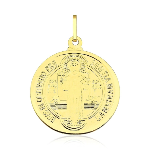 Pingente de Ouro 18k Medalha São Bento Grande 2,5cm | Aqua Joias Produto Pingente de Ouro 18k Medalha São Bento Grande 2,5cm | Aqua Joias