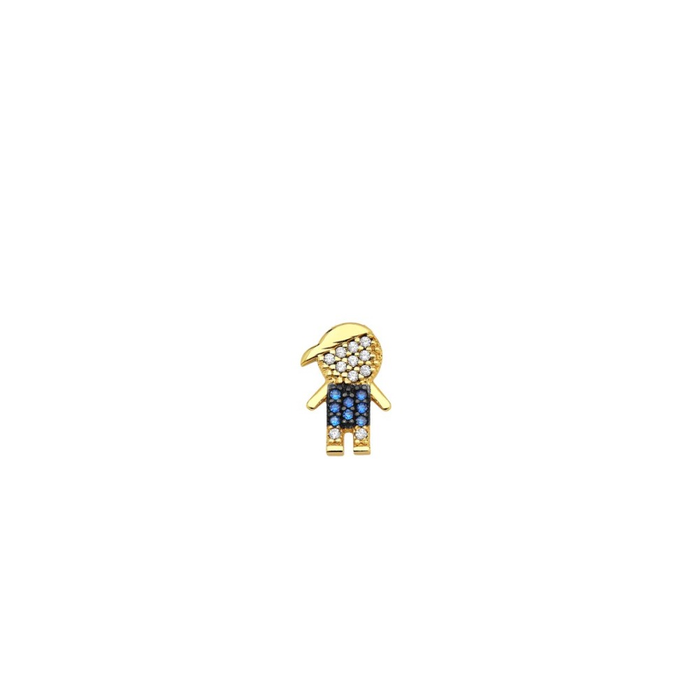 Produto Pingente de Ouro 18k Menino com Camisa Azul