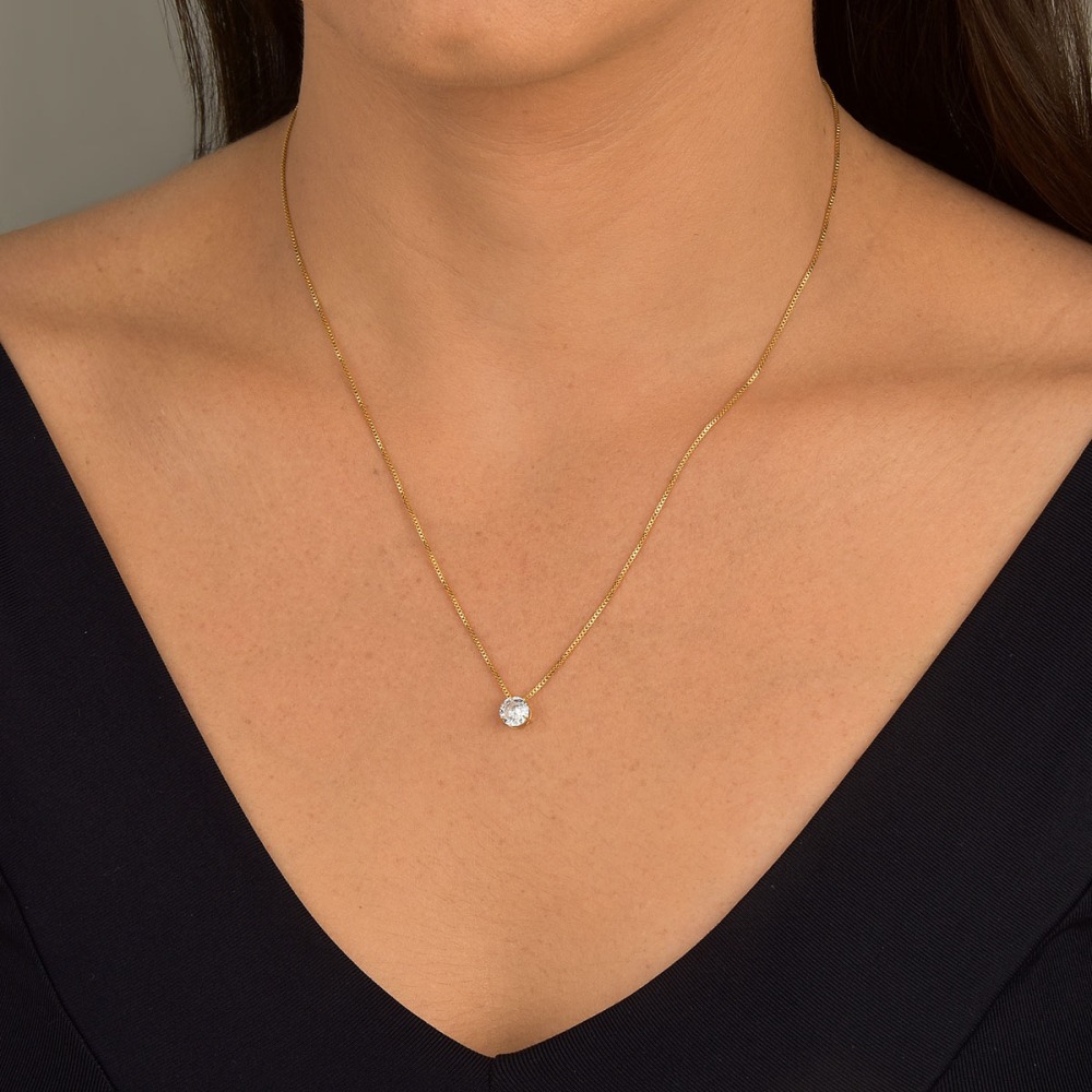 Produto Pingente de Ouro 18k Ponto de Luz Galeria com 6mm