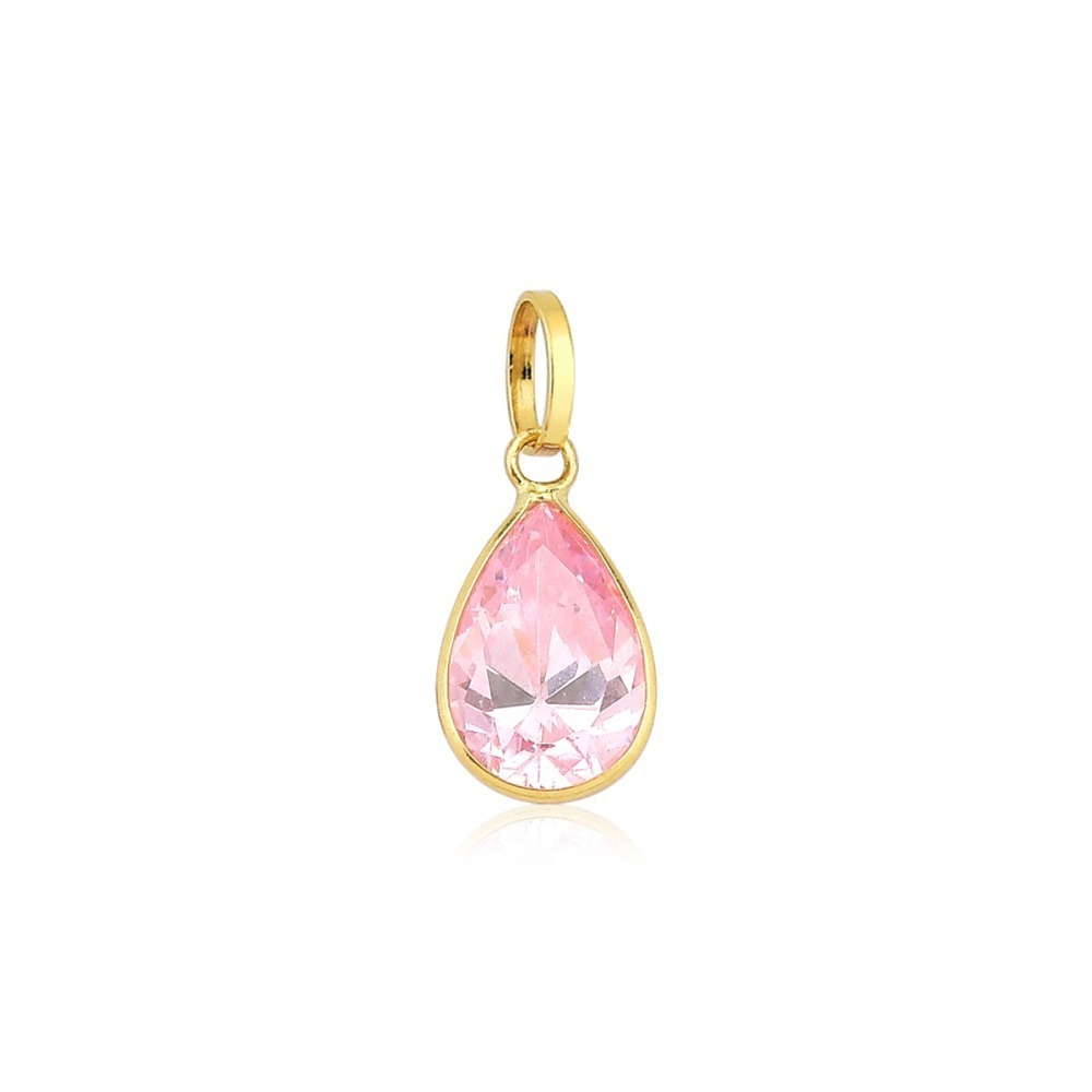 Produto Pingente de Ouro 18k Ponto de Luz Gota com 8mm