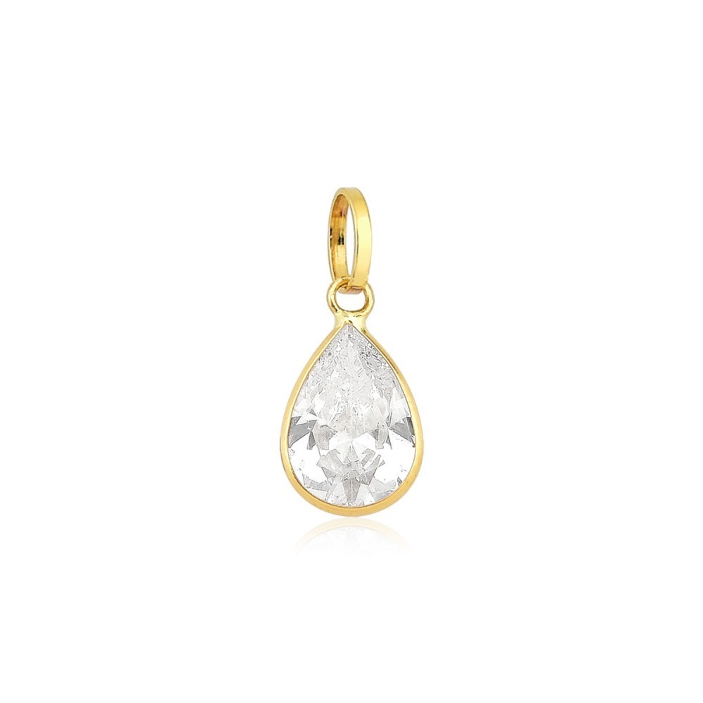 Produto Pingente de Ouro 18k Ponto de Luz Gota com 8mm