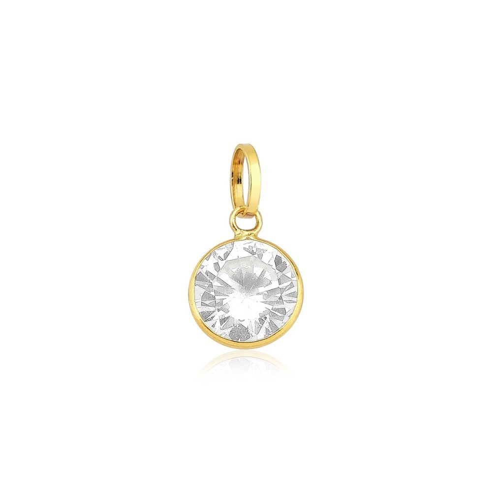 Produto Pingente de Ouro 18k Ponto de Luz Redondo com 4mm