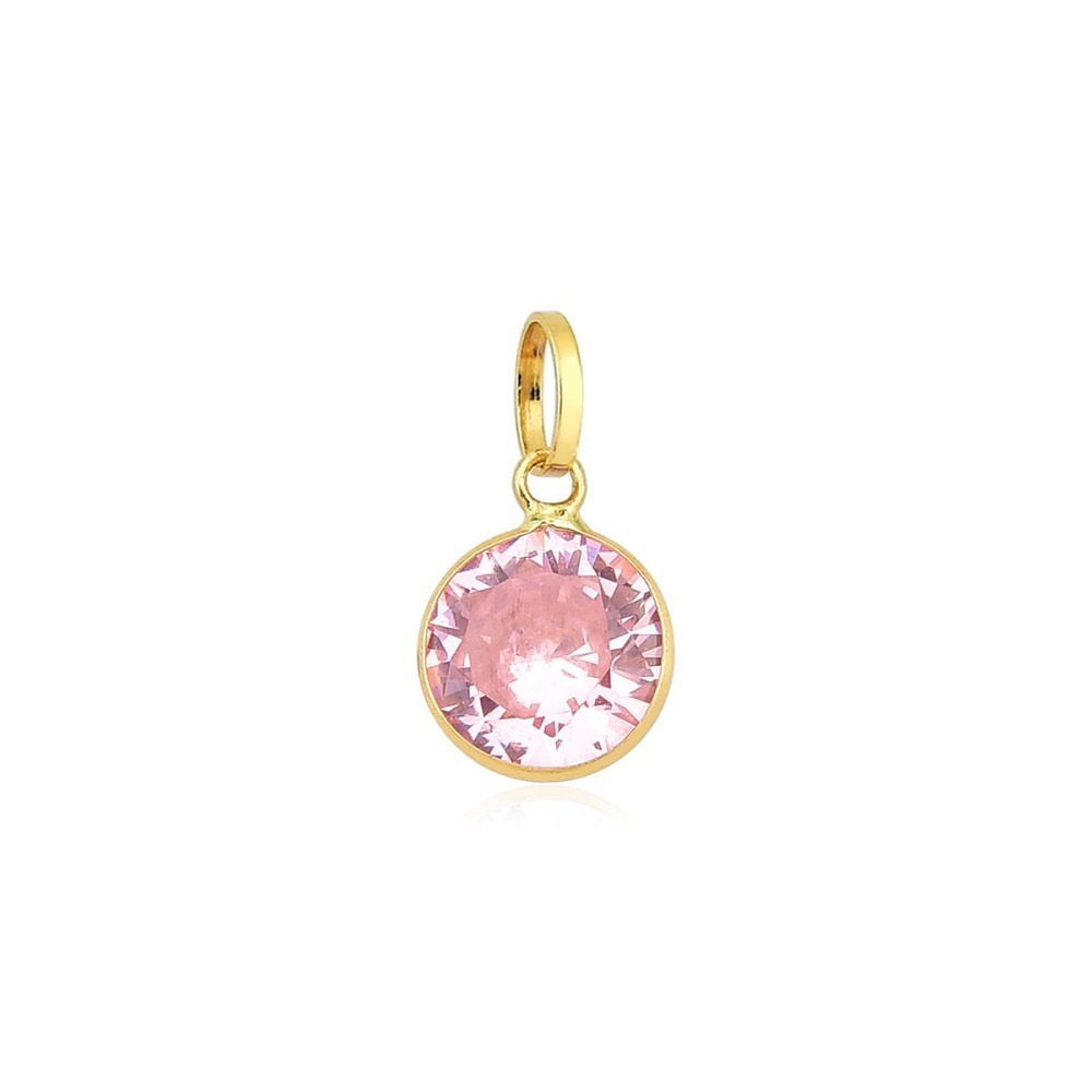 Produto Pingente de Ouro 18k Ponto de Luz Redondo com 4mm