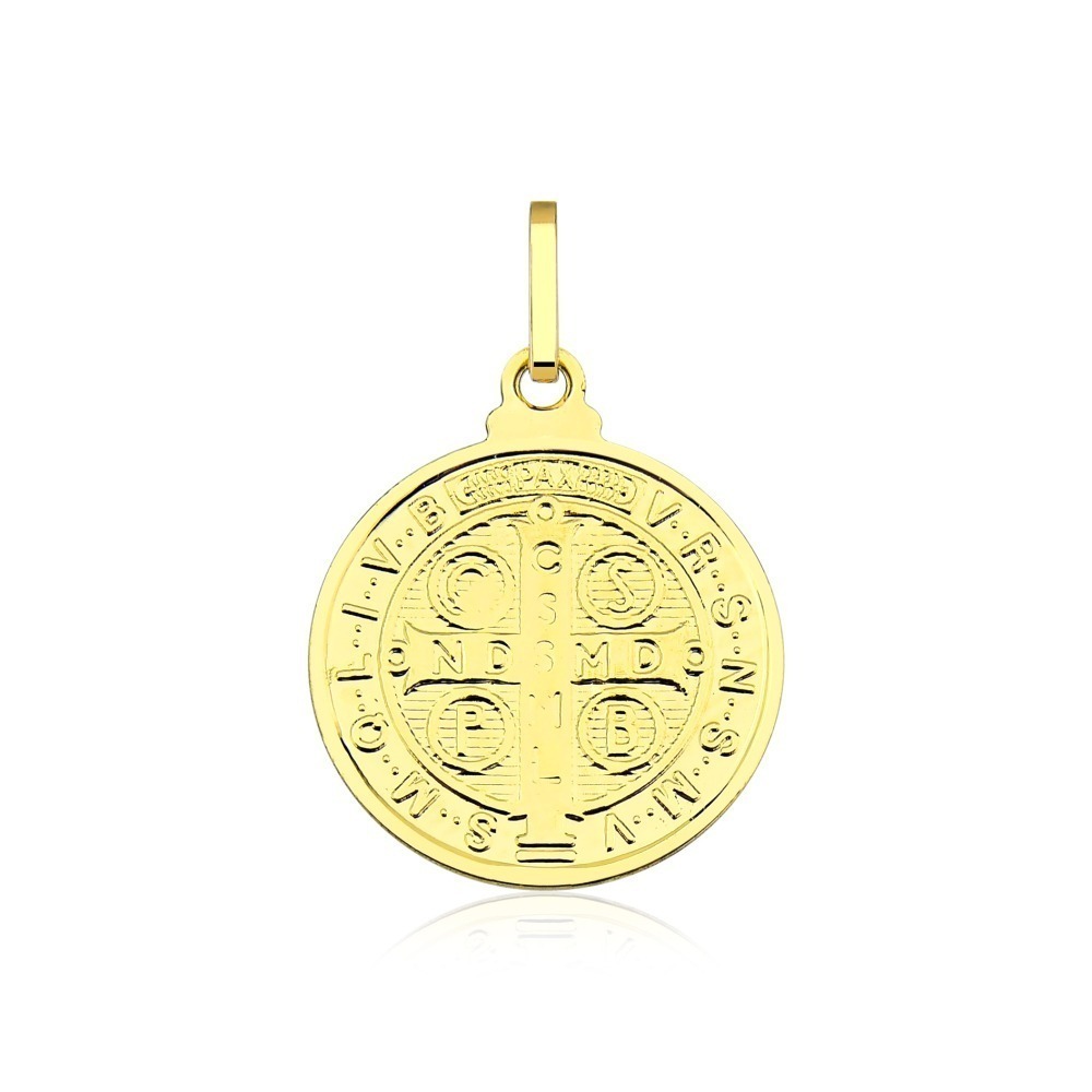 Pingente de Ouro 18k Medalha São bento Mini 8mm Produto Pingente de Ouro 18k Medalha São bento Mini 8mm