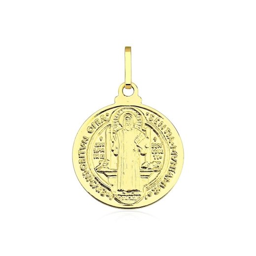Pingente de ouro 18k medalha de São Bento - Médio 15mm Produto Pingente de ouro 18k medalha de São Bento - Médio 15mm