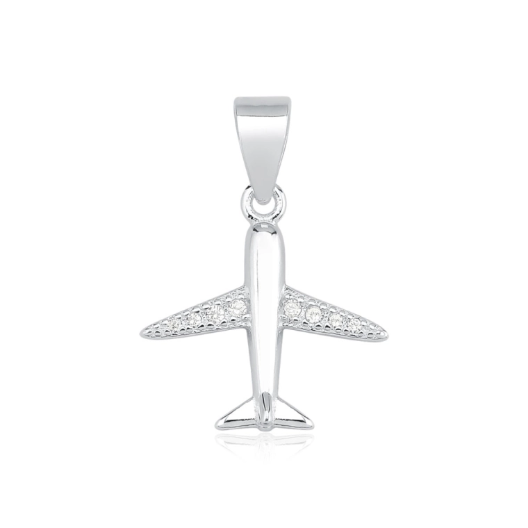 Pingente de Prata 925 Aviãozinho Cravejado Produto Pingente de Prata 925 Aviãozinho Cravejado