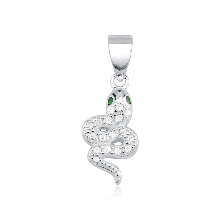 Pingente de Prata 925 Cobra Cravejada Produto Pingente de Prata 925 Cobra Cravejada