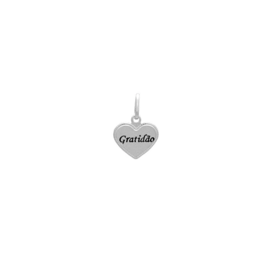 Produto Pingente de Prata 925 Coração Gratidão