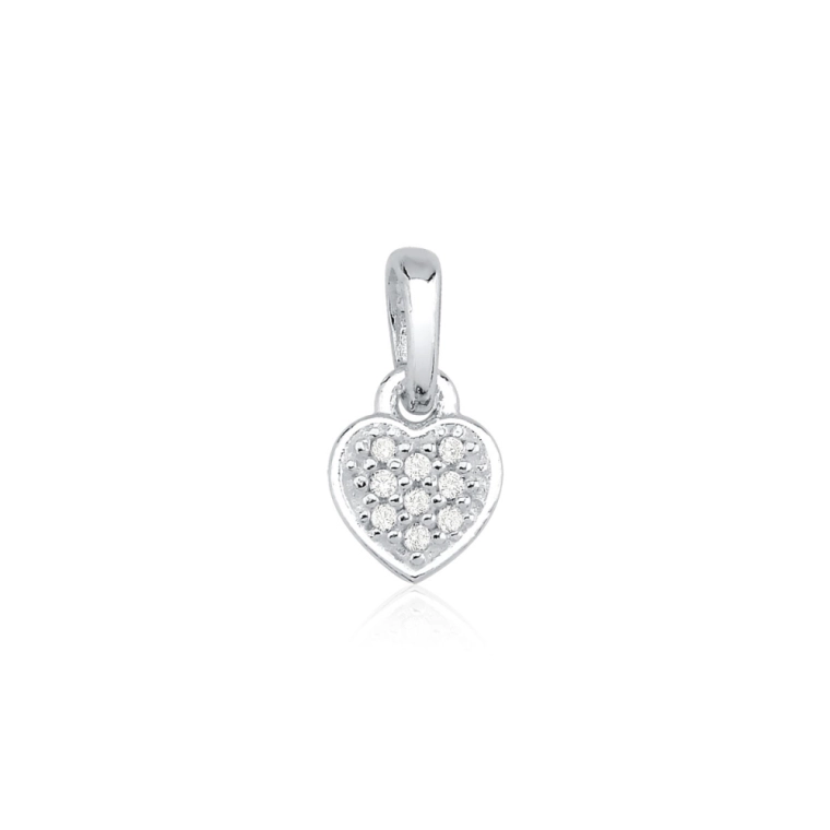 Pingente de Prata 925 Coração Cravejado Produto Pingente de Prata 925 Coração Cravejado