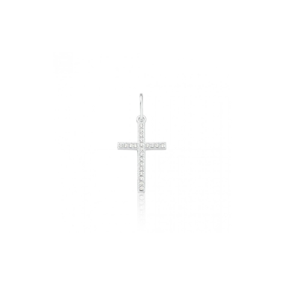 Produto Pingente de Prata 925 Cruz Cravejada com 1,5cm