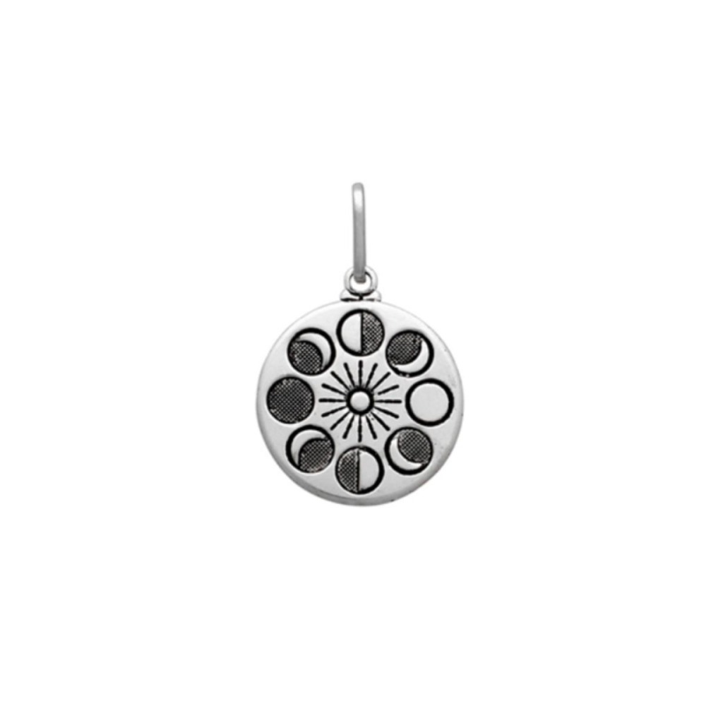 Produto Pingente de Prata 925 Fases da Lua Envelhecida