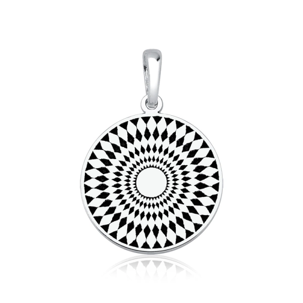 Produto Pingente de Prata 925 Mandala Resinado