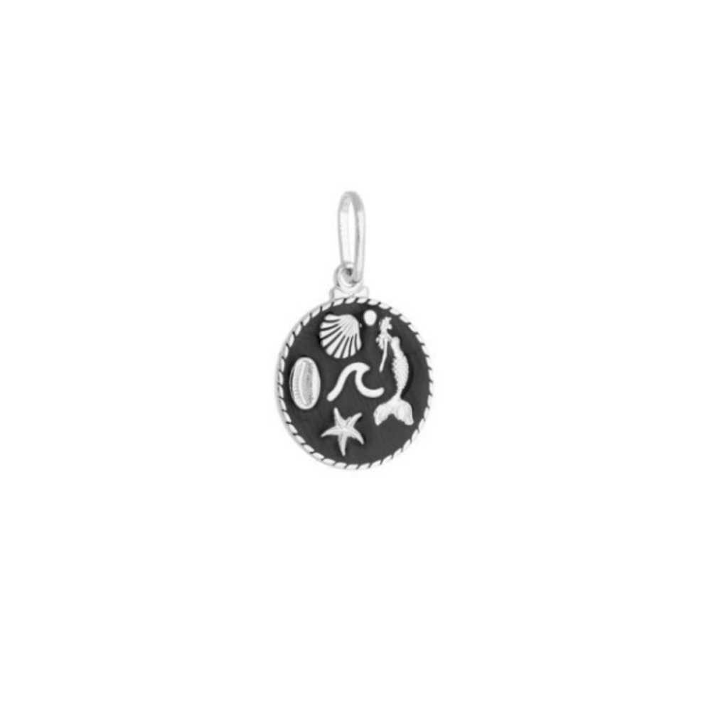 Produto Pingente de Prata 925 Medalha com Elementos do Mar