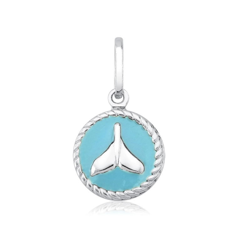 Pingente de Prata 925 Medalha Rabo de Sereia Resinada Produto Pingente de Prata 925 Medalha Rabo de Sereia Resinada