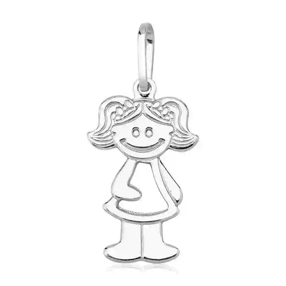 Produto Pingente de Prata 925 Menina Com Vestido Vazado