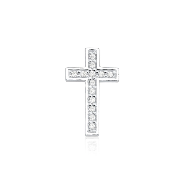 Produto Pingente de Prata 925 Passante Cruz Cravejada