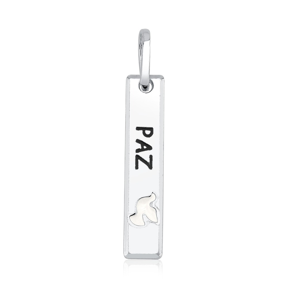 Produto Pingente de Prata 925 Placa Paz