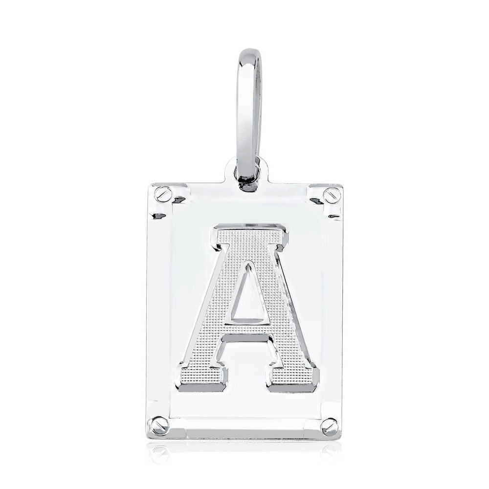 Produto Pingente de Prata 925 Retangular com Letras