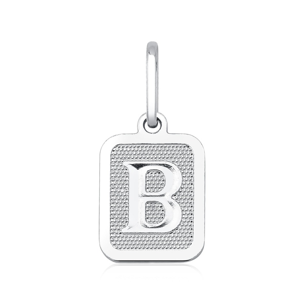 Produto Pingente de Prata 925 Retangular com Letras e 1,2cm