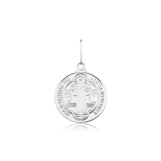 Produto Pingente de Prata 925 medalha São Bento 20mm x 32mm