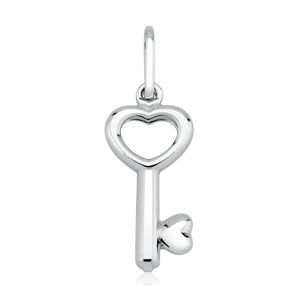 Produto Pingente Feminino de Prata 925 Chave com coração