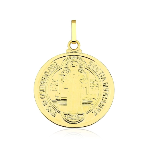 Pingente de ouro 18k São Bento Dupla Face 2cm Produto Pingente de ouro 18k São Bento Dupla Face 2cm
