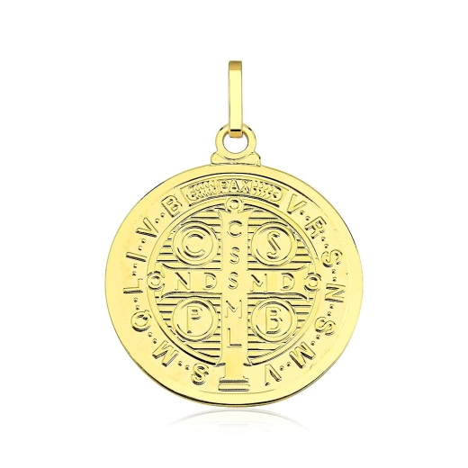 Pingente de ouro 18k São Bento Dupla Face 2cm Produto Pingente de ouro 18k São Bento Dupla Face 2cm