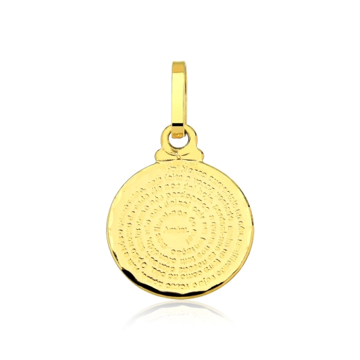 Pingente de ouro 18k medalha Pai Nosso 1,5cm Produto Pingente de ouro 18k medalha Pai Nosso 1,5cm