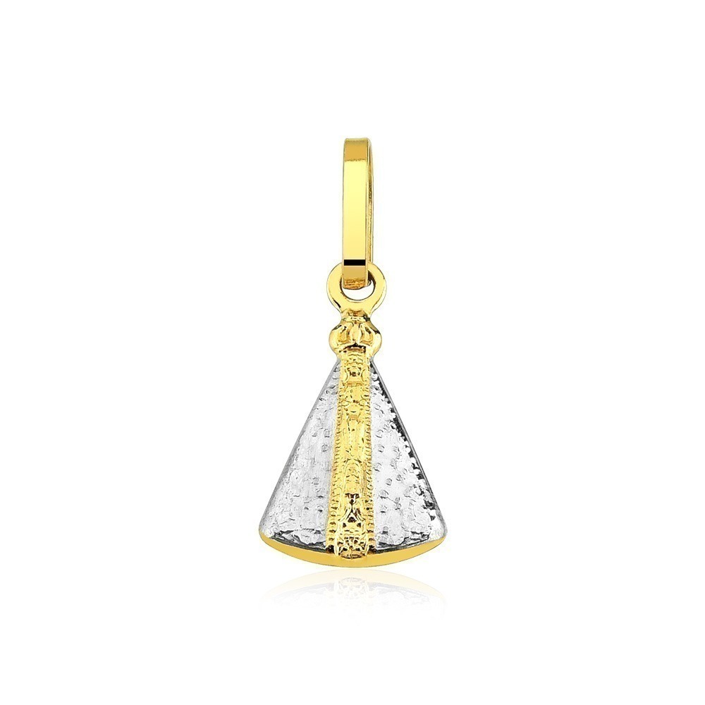 Pingente de Ouro 18k Nossa Senhora Aparecida com Detalhes em Ouro Branco Produto Pingente de Ouro 18k Nossa Senhora Aparecida com Detalhes em Ouro Branco