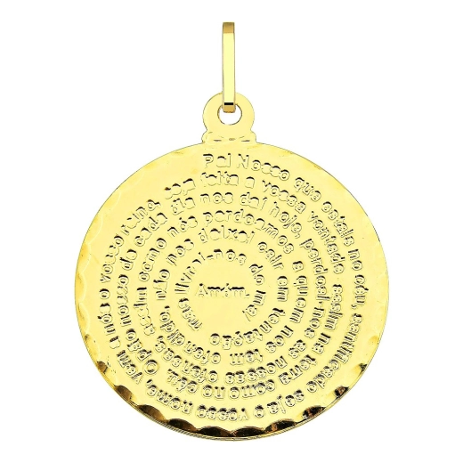 Pingente de ouro medalha de Pai Nosso tamanho grande Produto Pingente de ouro medalha de Pai Nosso tamanho grande