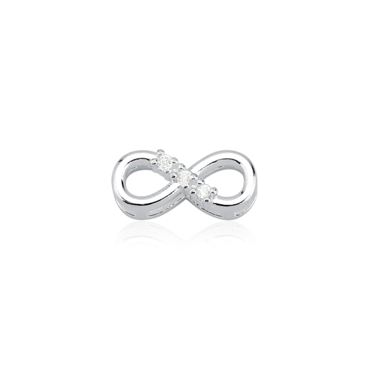 Produto Pingente Passante de Prata 925 Infinito com Zircônias