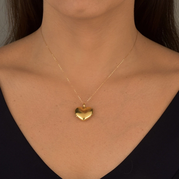 Produto Pingente Relicário de Ouro 18k Coração com 1,7cm