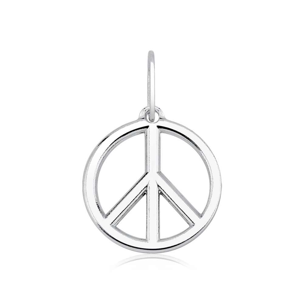 Pingente simbolo da paz - 15mm x 15mm - Prata 925 Produto Pingente simbolo da paz - 15mm x 15mm - Prata 925
