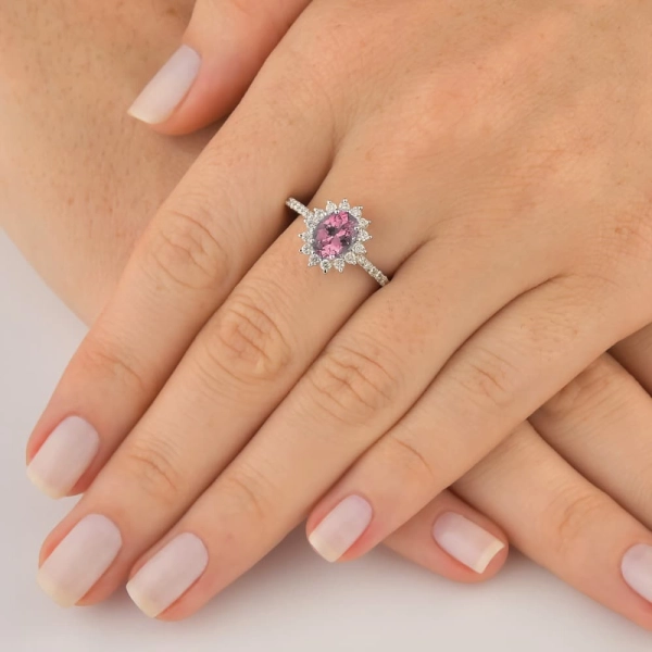 Produto [PRODUTO FRONTEND] Anel de Ouro Branco 18k Tanzanita com Diamantes - Cereja - NÃO APAGAR