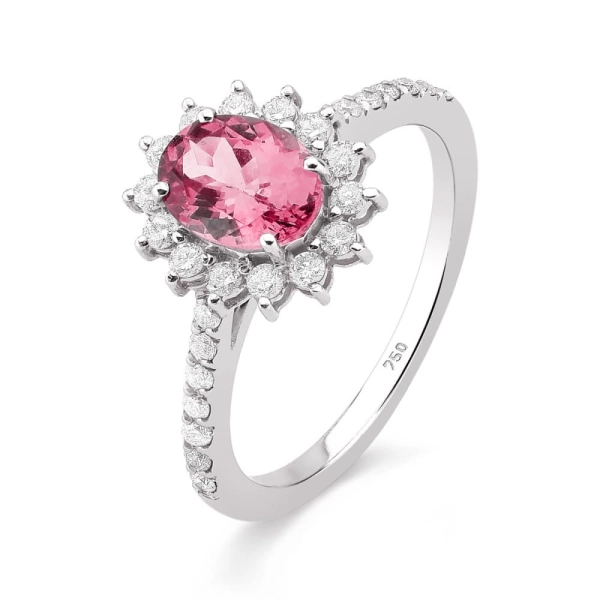 Produto [PRODUTO FRONTEND] Anel de Ouro Branco 18k Tanzanita com Diamantes - Cereja - NÃO APAGAR