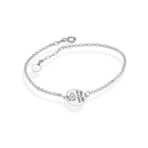 Produto Pulseira Feminina de Prata 925 Cachorro com Coração liso