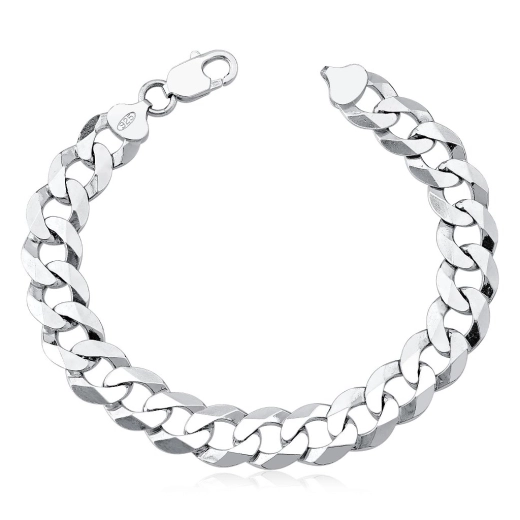 Produto Pulseira Masculina de Prata 925 Grumet 11mm Grossa
