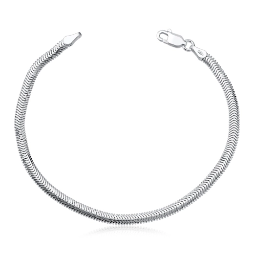 Produto Pulseira Feminina de Prata 925 Lacraia 3mm