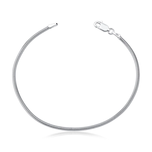 Produto Pulseira Feminina de Prata 925 Rabo de Rato Redonda 2mm