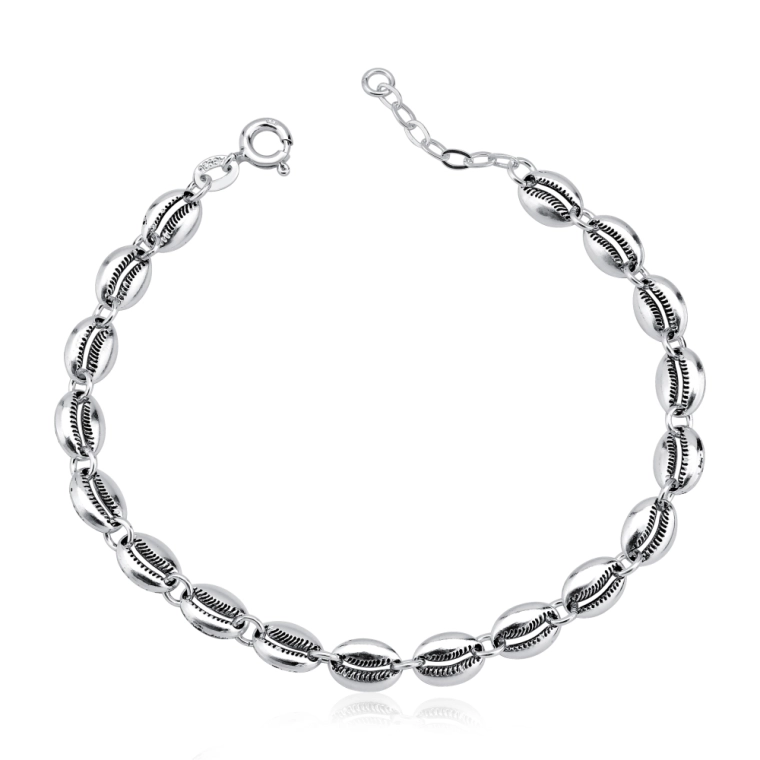 Produto Pulseira buzios bali prata 925 envelhecida