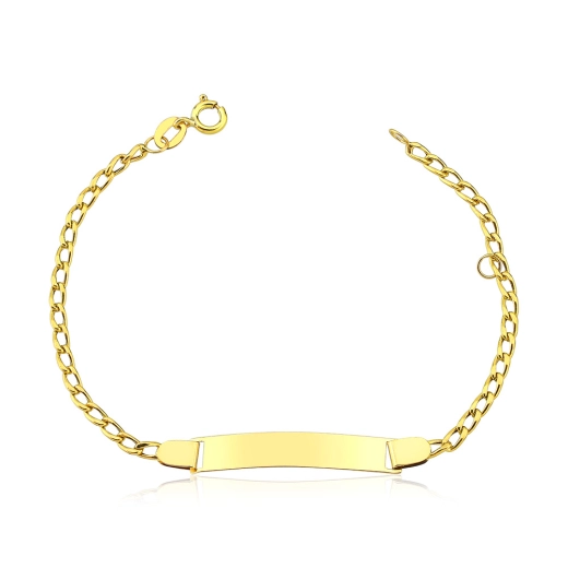Produto Pulseira Infantil de Ouro 18k Grumet com Chapinha
