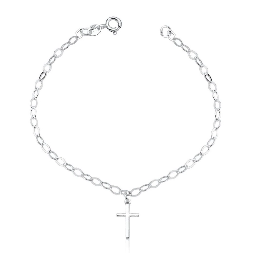Pulseira cruz pendente em prata 925 Produto Pulseira cruz pendente em prata 925