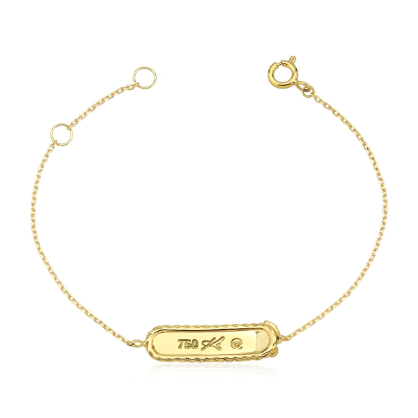 Produto Pulseira de Ouro 18k - Chapinha Infantil com carrinho de bebê