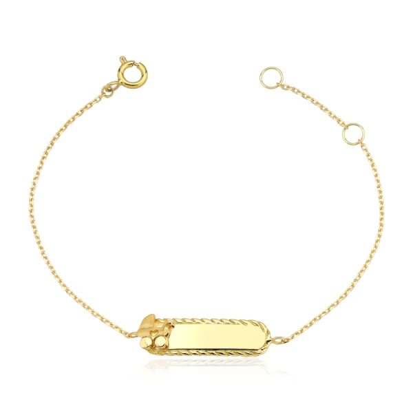 Produto Pulseira de Ouro 18k - Chapinha Infantil com carrinho de bebê